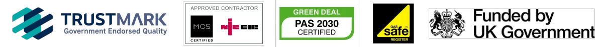 TrustMark, PAS 2030 certified, Gas Safe registered, funded by UK Government